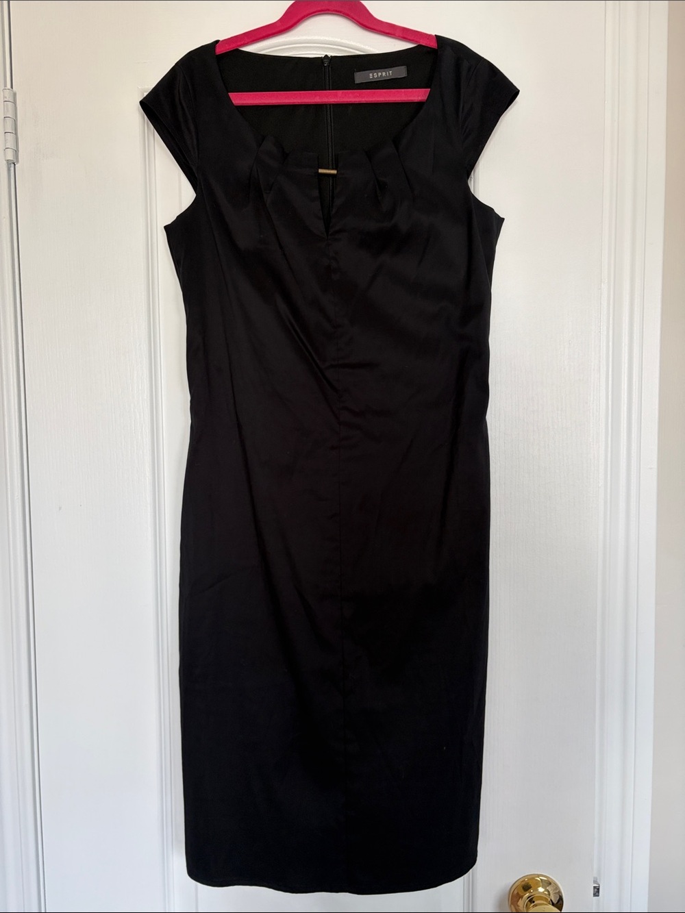 Esprit Black Cap Sleeve Midi Dress